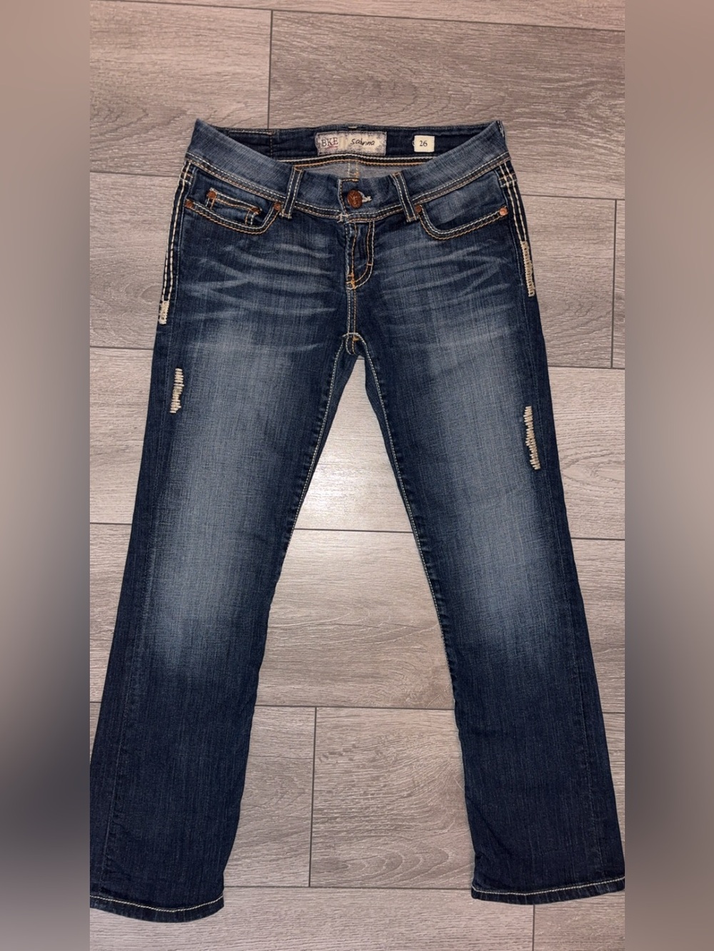 BKE Denim Jeans Sabrina Size 26 Dark Wash Bootcut EUC